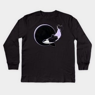 Orca in Space Kids Long Sleeve T-Shirt